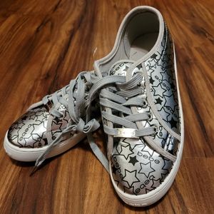 Bebe Daney Logo Silver & Black Sneakers